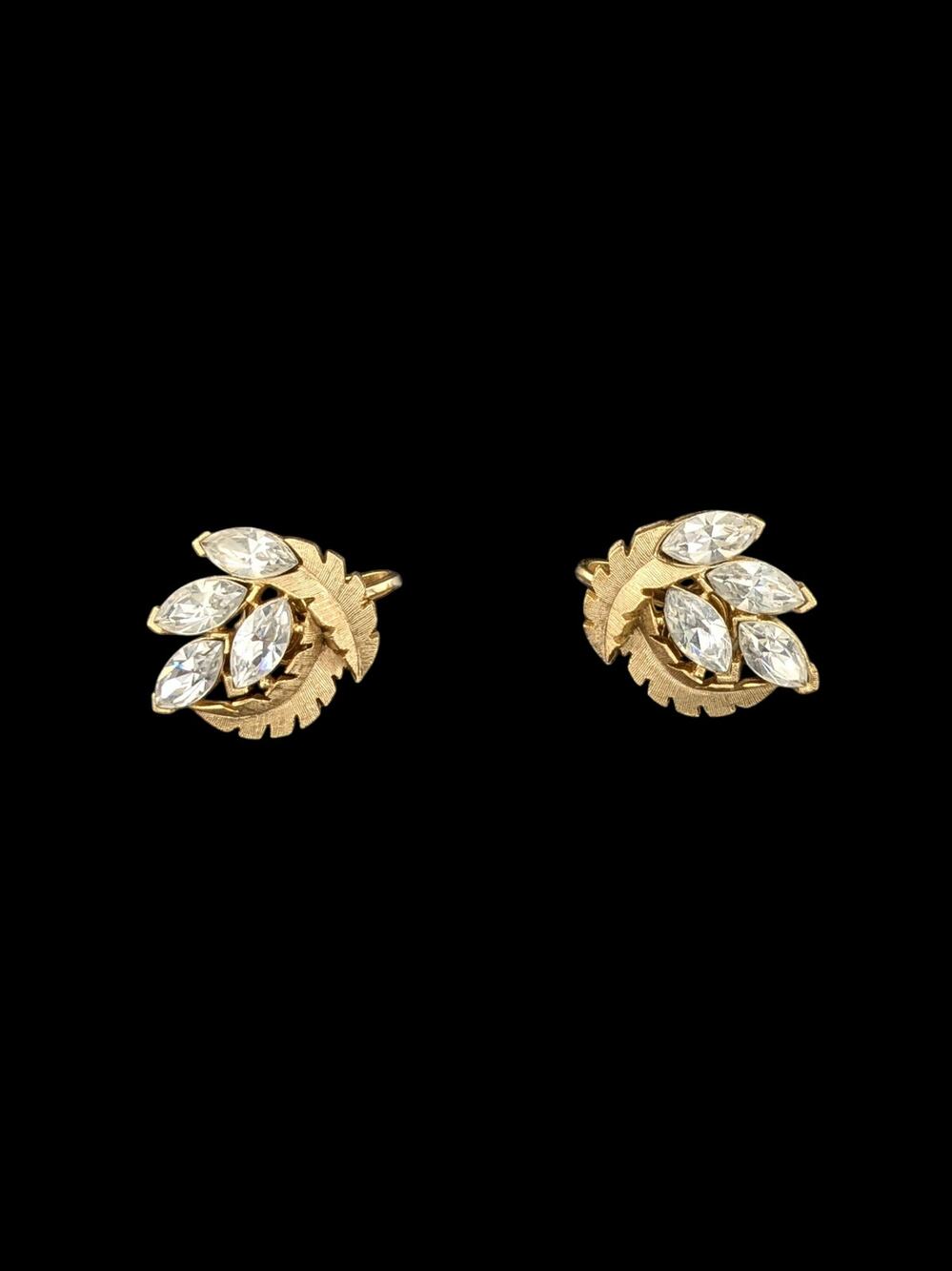 1960s 1970s Crown Trifari Clip Earrings
